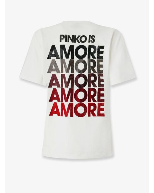 Pinko White Cotton T-Shirt With Logo