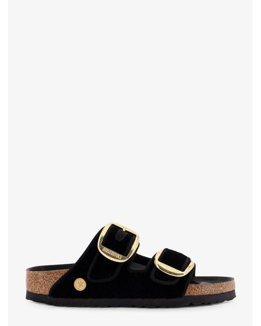 Birkenstock Black Arizona Big Buckle Velvet Sandals