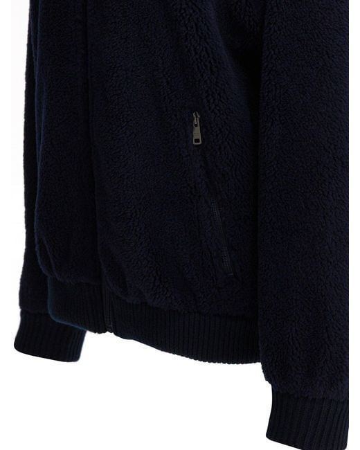 Prada Blue Wool-Blend Fleece Jacket