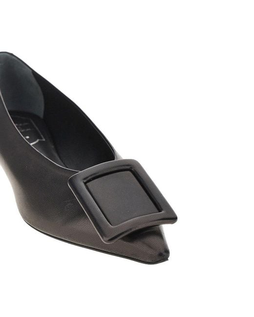 Roger Vivier Black Nappa Leather 'Viv