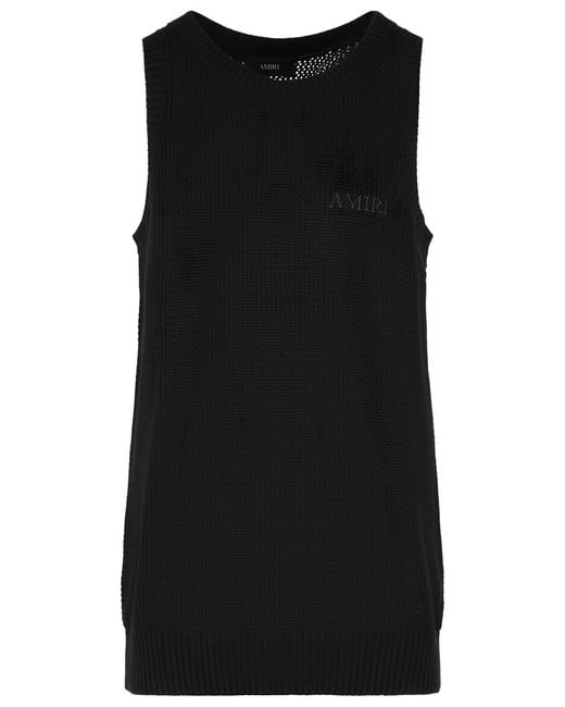 Amiri Black 'Knit Mesh' Cotton Tank Top for men