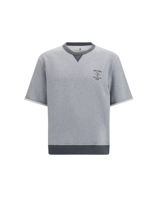 Brunello Cucinelli Gray T-Shirt Melange for men