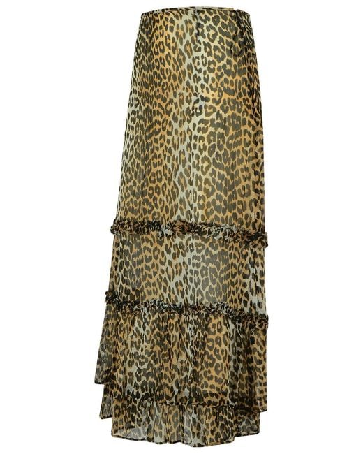Ganni Green Long Skirt