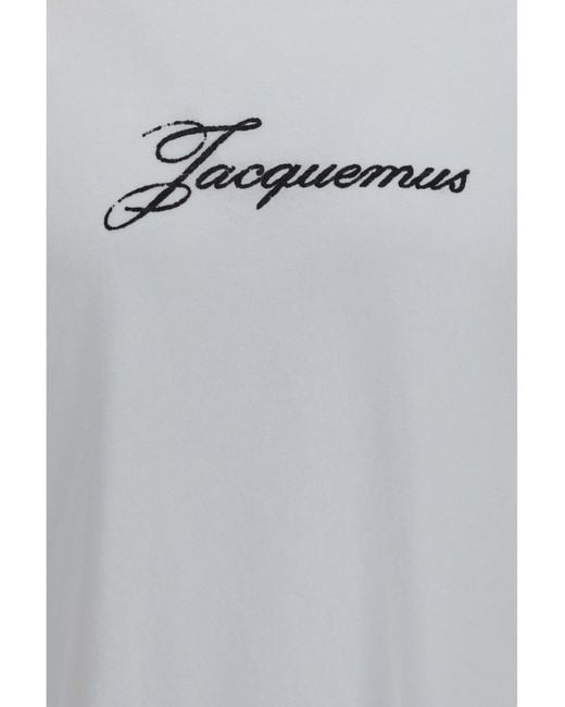 Jacquemus Gray Cotton Logo T-Shirt for men