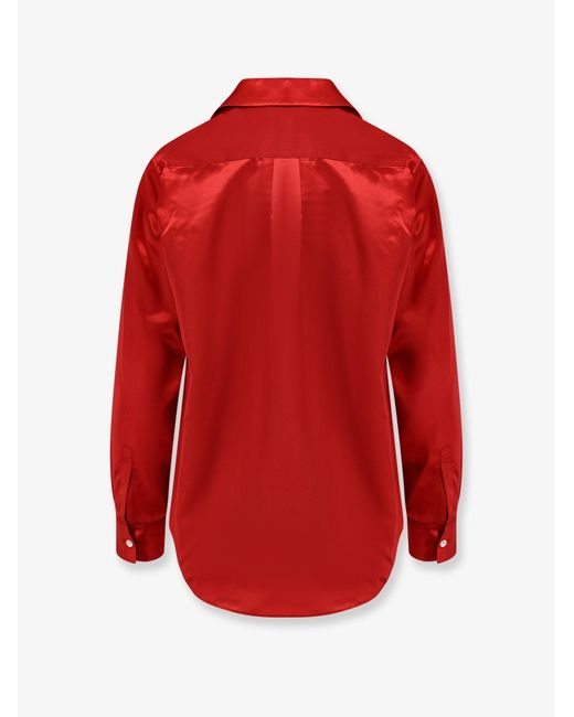 COMME DES GARÇONS PLAY Red Satin Shirt With Maxi Bow