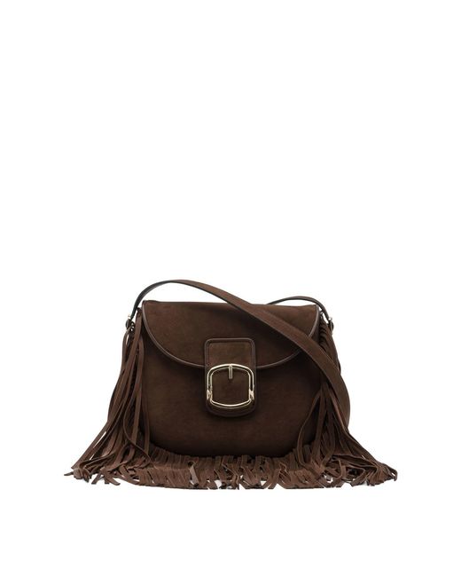 Women's Brown Small Calf Leather Crossbody Bag