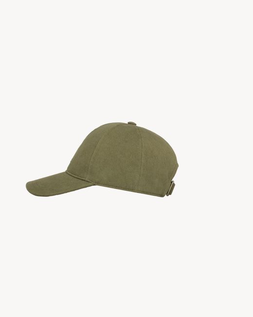 Saint Laurent Green Cassandre Baseball Hat