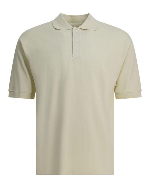 Auralee White Heavy Cotton Polo Shirt Polo Shirts Beige for men