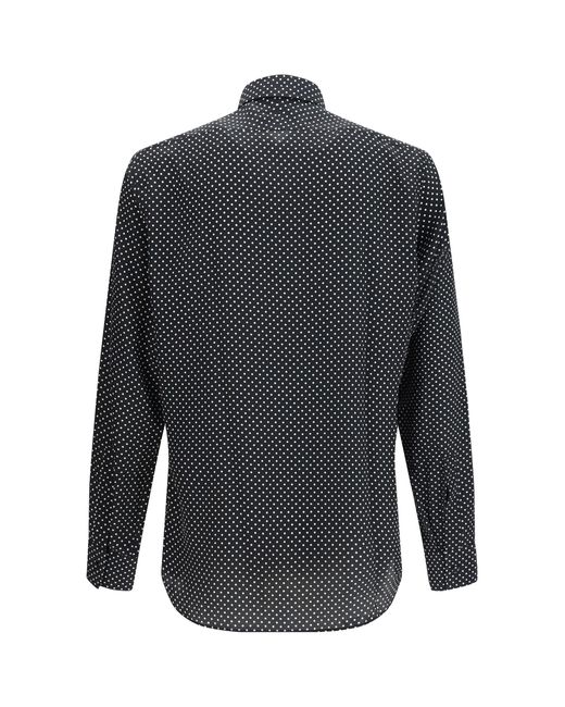 Tom Ford Gray Crepe De Chine Polka Dot Shirt for men