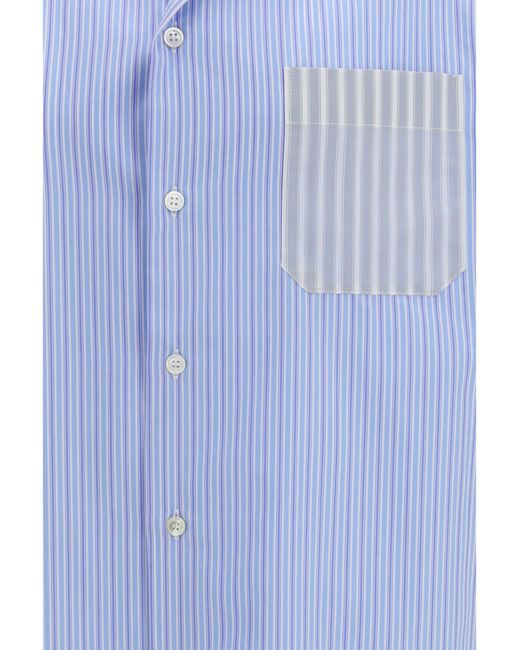 Marni Blue Striped-Pattern Shirt Shirt for men