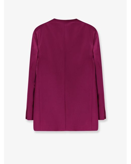Alberta Ferretti Purple Satin Blazer