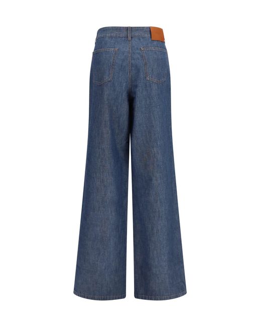 Fendi Blue Jeans Wide-Leg Chambray