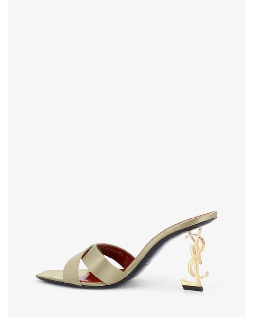 Saint Laurent Natural Opyum Satin Sandals
