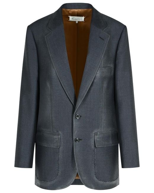 Maison Margiela Black Anthracite Wool Blend Blazer
