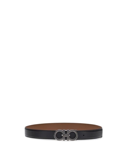 Ferragamo Blue Gancini Reversible Belt Patterned for men