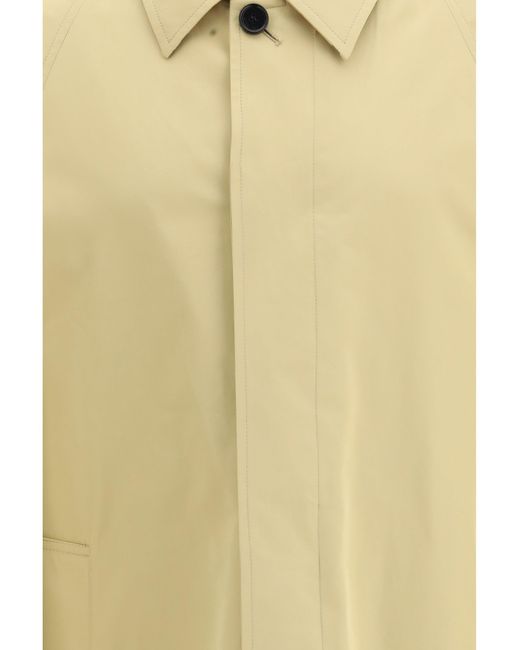 Burberry White Long Cotton Car Coat for men
