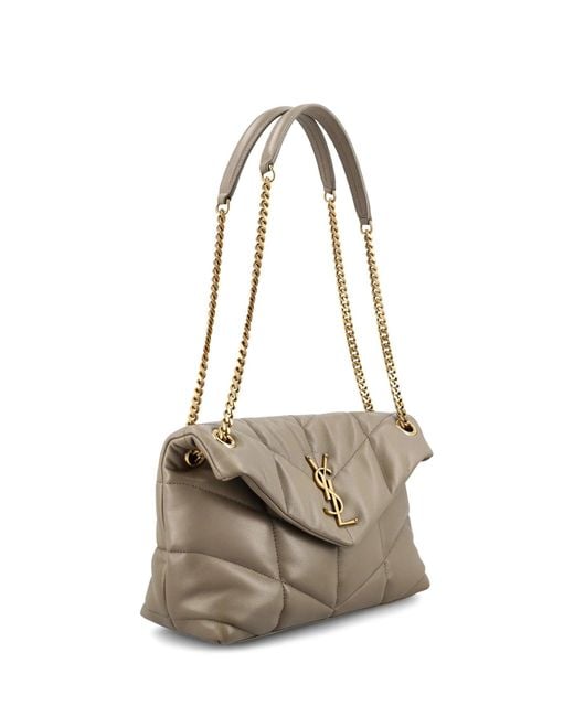 Saint Laurent Brown "Puffer" Medium Shoulder Bag