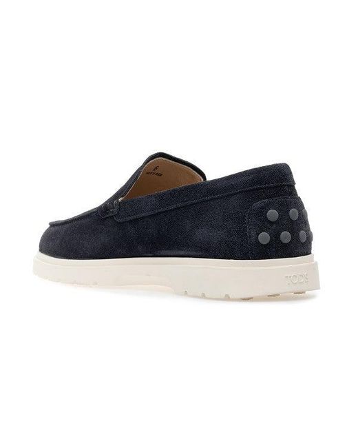 Tod's Blue Suede Leather Hybrid Loafers for men