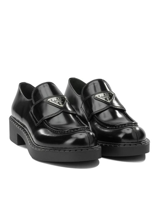 Prada Black Calf Leather Loafers