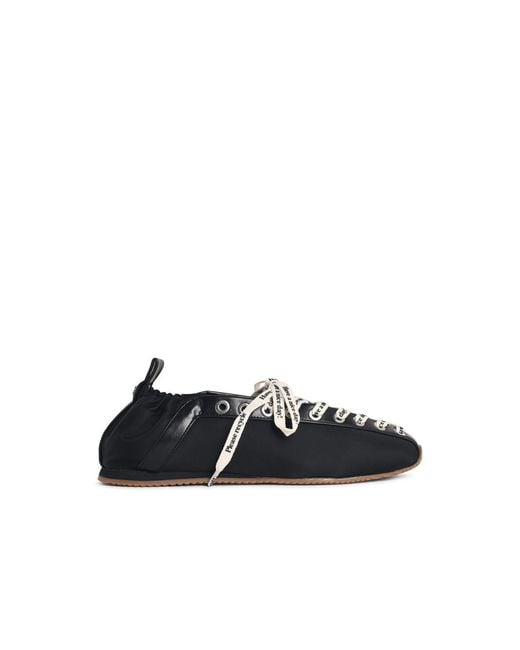 Ganni Black 'Sporty' Fabric Blend Ballet Flats