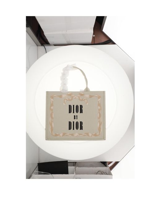 Dior White Cotton Shoulder Bag Multi