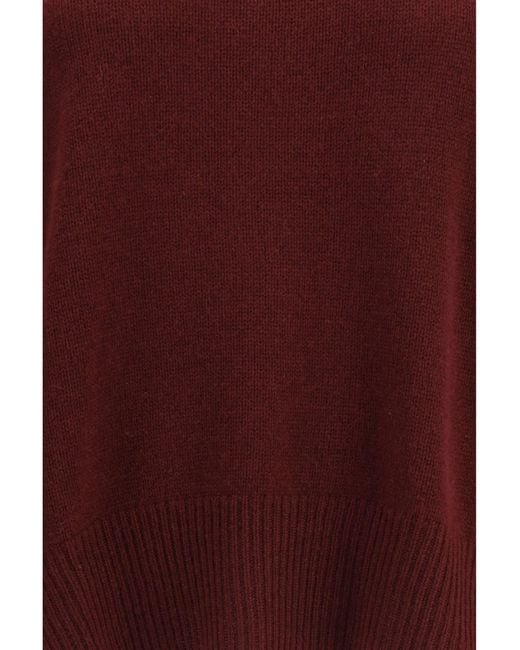 Allude Red Cashmere Crewneck Sweater