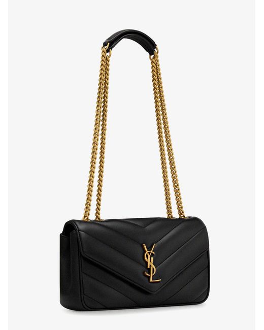Saint Laurent White Loulou Small Matelasse Leather Shoulder Bag