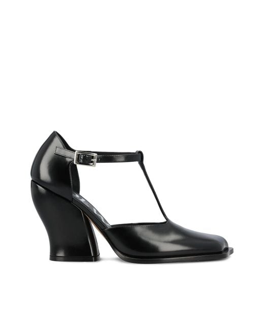 Loewe White Décolleté T-Bar Onda 90Mm Pumps