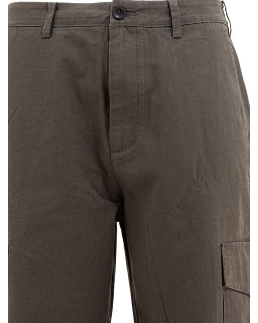 Vince Gray Cotton And Linen Cargo Trousers for men