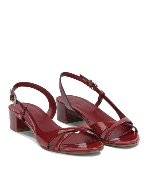 Roberto Del Carlo Red Calf Leather Sandals
