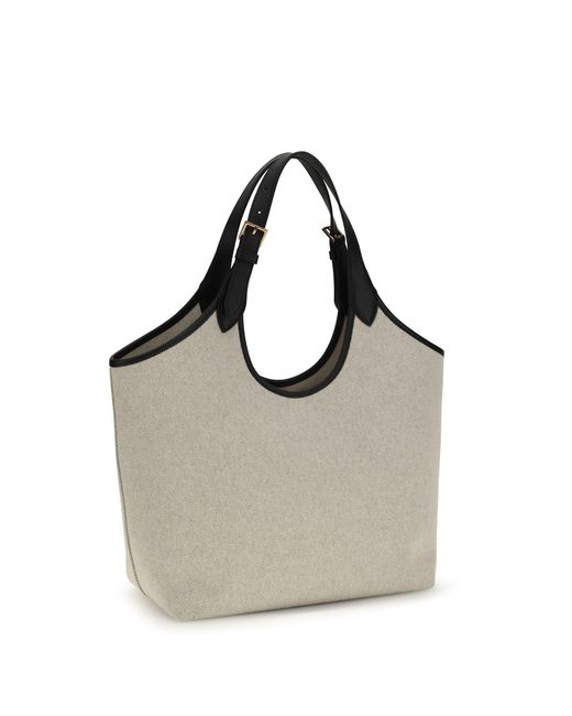 Versace Gray Tote Fabric Calf Leather