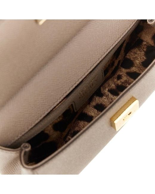 Dolce & Gabbana Natural Dauphine Leather Small 'Sicily' Bag
