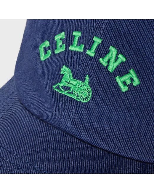 Céline Blue Cotton Baseball Cap for men