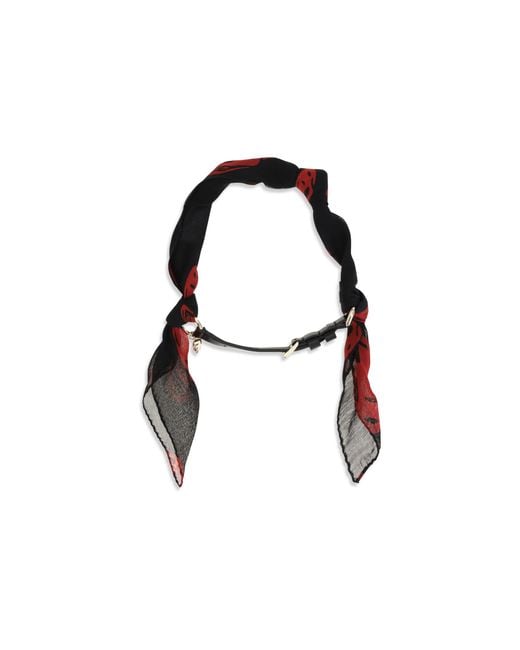 McQueen Black Bracelet Double-Wrap Skull Scarf