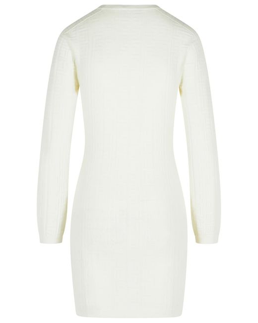 Balmain White Viscose Blend Dress