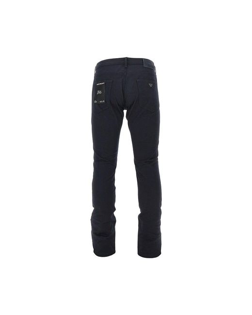 Emporio Armani Blue Stretch Gabardine J06 Pants for men