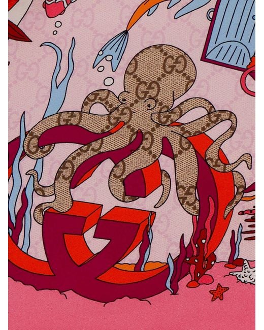 Gucci Red Silk Foulard