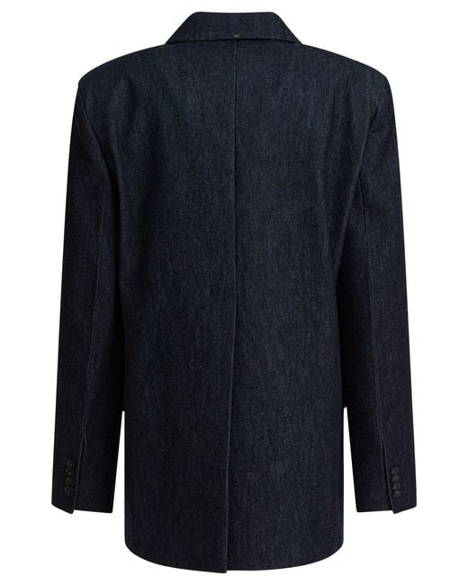 Max Mara Blue Oversized Double-Breasted Blazer Jackets And Coats