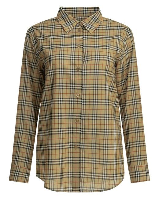 Burberry Green Emma Check Casual Shirt