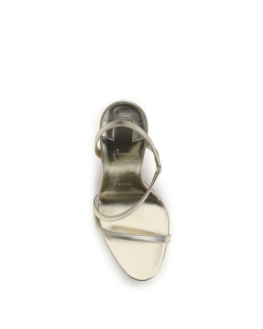 Christian Louboutin White Sandals Rosa Z Platinum Calf Leather