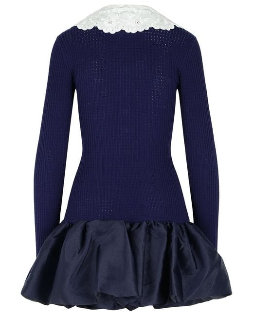Self-Portrait Blue Self Portrait Viscose Dress
