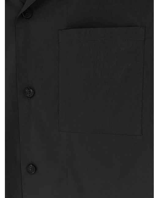 Hevò Black Linen And Viscose Blend Shirt for men