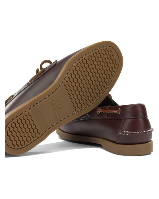 Sebago Brown "Docksides Portland Waxed" Lace Up Loafers