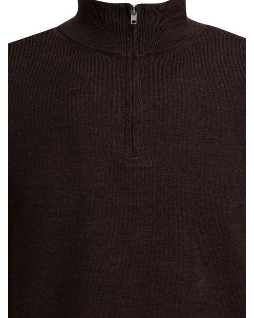 NN07 Brown "Gustav" Half Zip Sweater for men
