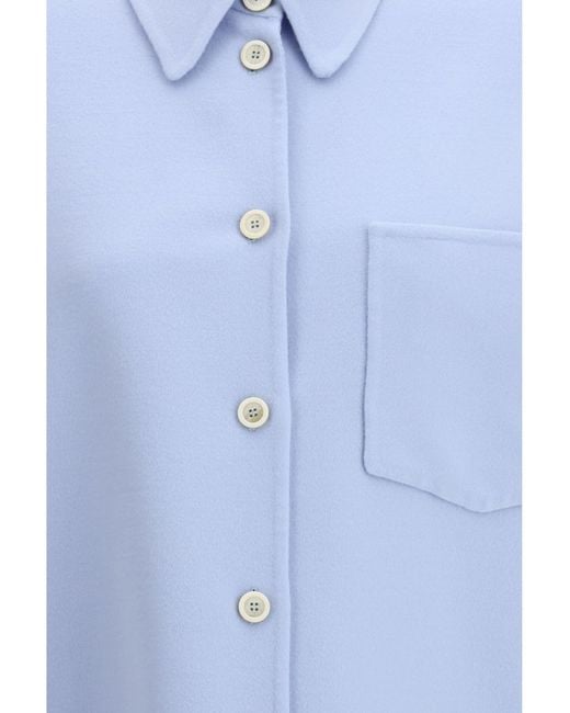 Fabiana Filippi Blue Long Shirt Double Wool