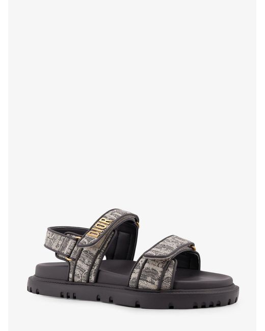 Dior White Dior Canvas Dioract Flat Sandals