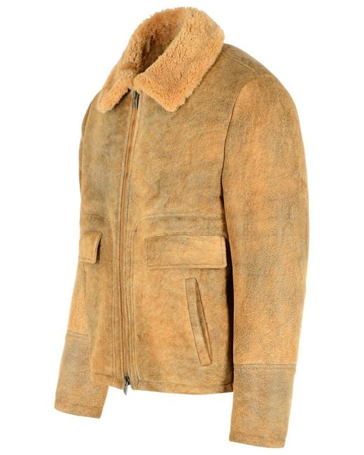Salvatore Santoro Yellow Camel Leather Jacket for men