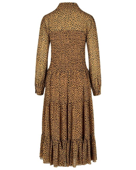 MICHAEL Michael Kors Natural 'Leopardato' Polyester Dress