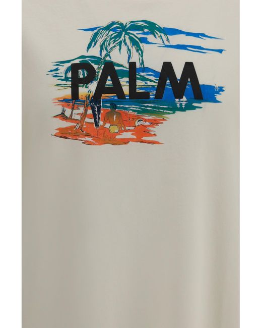 Palm Angels Gray Palm Island T-Shirt for men
