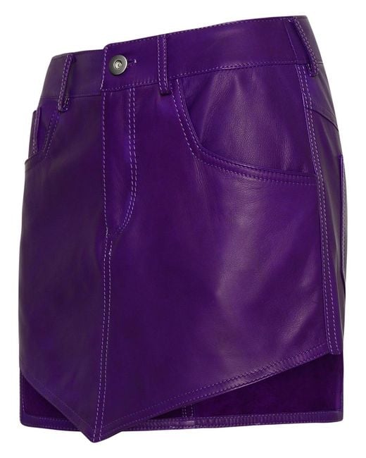 Salvatore Santoro Purple Lear Miniskirt